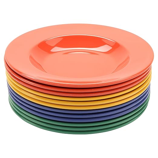 G.E.T. B-1611-MIX Diamond Mardi Gras Collection, Multi Color 16 oz. Melamine Bowls (Pack of 12),