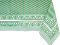 ATOSII Queen Green 100% Cotton Tablecloth, Handblock Print Rectangle Table Cover for Kitchen Dining I Tabletop Linen I Parties, Thanksgiving, Christmas, Wedding, Fall Table Cloth 60 X 90 Inches
