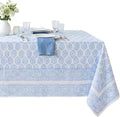 ATOSII Cotton Tablecloth Amalfi Blue 72" X 140" Inches Rectangle