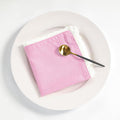 Fingercraft Dinner Cloth Napkin Cotton Linen Blend 12 Pack 12In Mitered Corners with Elegant Lace for Everyday Use Napkins Cloth are Pre Shrunk and Good Absorbency Pastel Rose