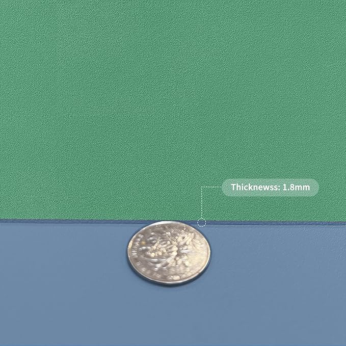 Leather Table Cover,1.8mm Thick,30x48 Inch Desk Cover,Large Desk Mat,Table Protector,Table Cover Protector,Table Top Protectors for Wood,Desk Writing Mat(Grayish Blue+Dark Green,30x48)