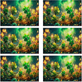 St Patrick's Day Green Grass Placemats Set of 6, Linen Washable for Christmas, Thanksgiving, Party, and Daily Dining, Decorative Table Mats for 4-6 Person Table