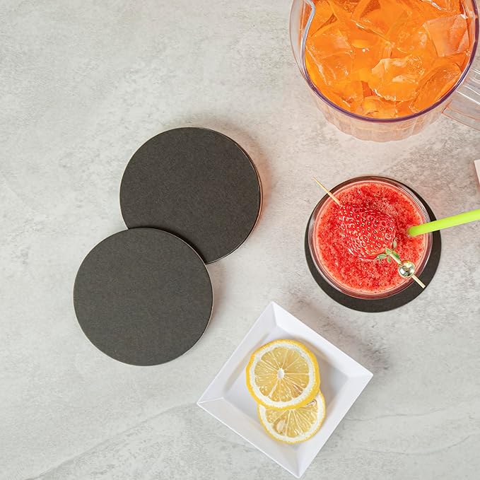 Restaurantware Paper Coasters 1000 Pack of 4 Inch Disposable Beverage Coasters Absorbent for Hot and Cold Drinks Black Coffee Cup Essentials for Table Decor, Kitchen, Home Patio or Living Room