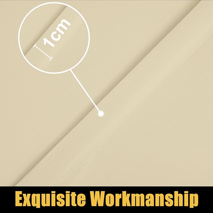 Smiry Rectangle Picnic Table Cloth, Waterproof Elastic Fitted Tablecloths for 8 Foot Tables, Washable Polyester Table Cover for Camping, Indoor and Outdoor (Champagne, 30"x96")