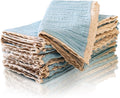 FINGERCRAFT Dinner Cloth Napkin Cotton Muslin Double Gauze 12 Pack with Classic Lace for Everyday Use, Wedding, Party, Christmas, Easter Napkins Cloth are Pre Shrunk and Good Absorbency Aqua Marine
