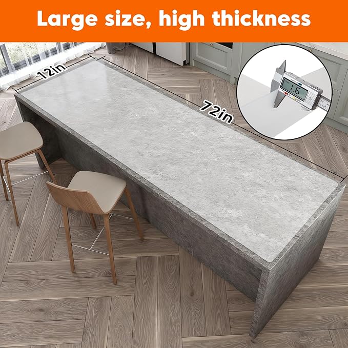 Large Silicone Mats for Kitchen Counter,12"x72" Cuttable Silicone Roll for Silicone Heat Resistant Mat Silicone Placemat Cabinet Liner,New Skin-Friendly Material Countertop Protector,Translucent