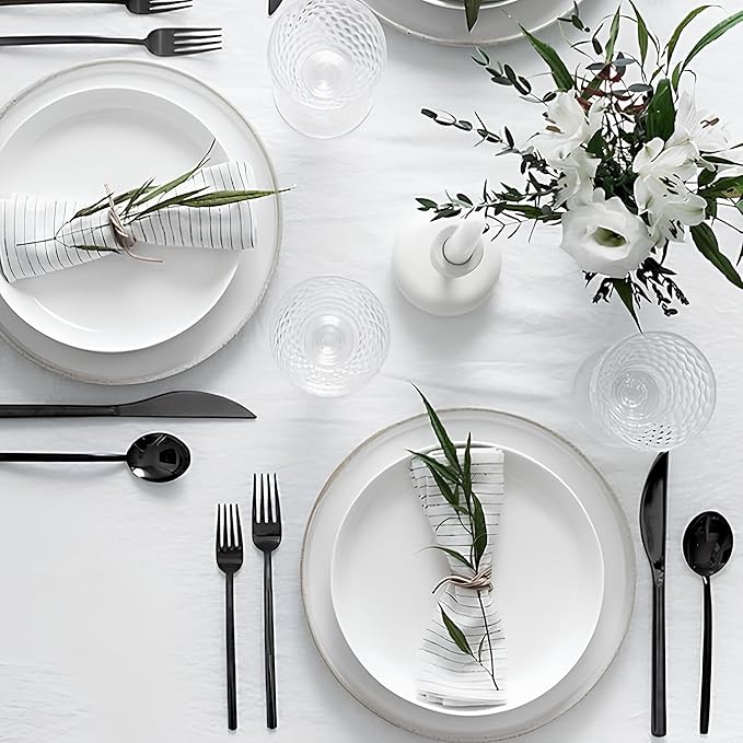 20 Piece Ceramic Appetizer Plates, 5.6 Inch Small Dessert Plates Set, White Round Plates for Bread, Butter, Snack, Lightweight Dinnerware Saucer Sets - Ivory, Oven, Microwave & Dishwasher Safe
