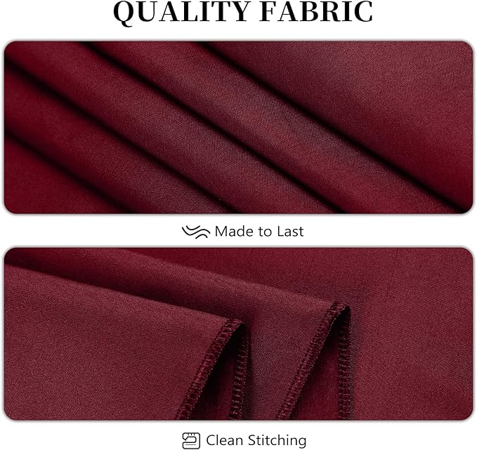8 Pack Burgundy Tablecloth 60 x 102 Inch Rectangular Valentine’s Day Table Cloth for 6 Foot Rectangle Tables, Wrinkle Resistant Washable Fabric Table Covers for Wedding Party Banquet Buffet