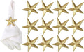 ALPHA Living HOME Napkin Rings Set of 12, Star Shaped Napkin Holder, Metal Serviette Rings, Gold Napkin Rings, Farmhouse Table Accessories for Dining Table, Weddings, Parties & Home Décor, Durable