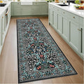 GarveeHome Kitchen 2x6 Runner Rug, Floral Washable Rugs for Hallways Non Slip Stain Resistant, Boho Soft Rug Botanical Carpet for Entryway, Laundry Room, Bedroom Floor Mat, Black