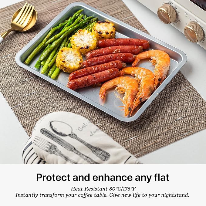 LEXMORE Placemats Set of 6 Vinyl/Plastic Woven Place Mats for Kitchen Table Indoor/Outdoor Washable Placemat Wipeable Dining Table Mats(Light Brown)