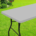 Smiry Rectangle Picnic Table Cloth, Waterproof Elastic Fitted Tablecloths for 4 Foot Tables, Washable Polyester Table Cover for Camping, Outdoor and Indoor (Light Grey, 30"x48")