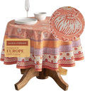 Maison d' Hermine Table Cloth Round Table 100% Cotton 69 Inches Fall Tablecloth Reusable Everyday Use for Thanksgiving Christmas Decorations Dining Farmhouse Party (Harvest Festival)