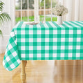 misaya Rectangle Waterproof Vinyl Table Cloth, Buffalo Flannel Backed Tablecloth, Wipeable Plastic Table Cover for Dinner, Kitchen, Outdoor (54" x 120", Green and White)