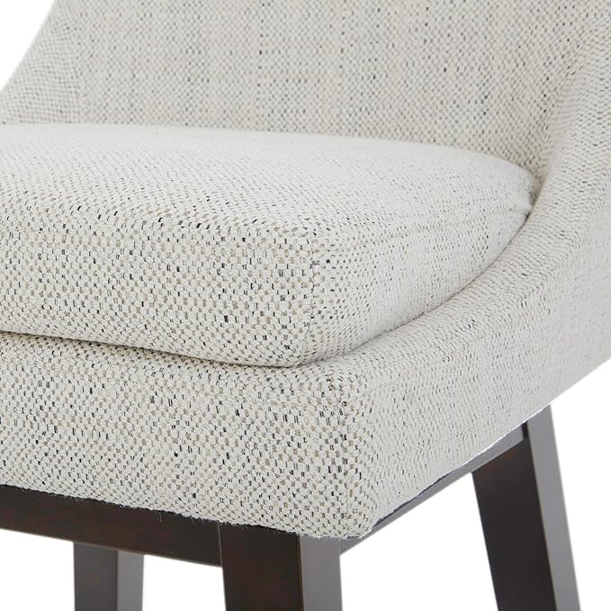 CHITA Counter Height Swivel Bar Stools Set of 4, FSC Certified Upholstered Fabric Barstool Chairs with Back, 26.8" H Seat Height, Fabric in Ivory