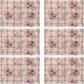 Colorful Floral Spring Plastic Placemats Set of 6 Cute Flowers Pink Place Mats Washable Kitchen Dining Linen Table Mats Stain Heat, for Home Party Indoor 12x18 in