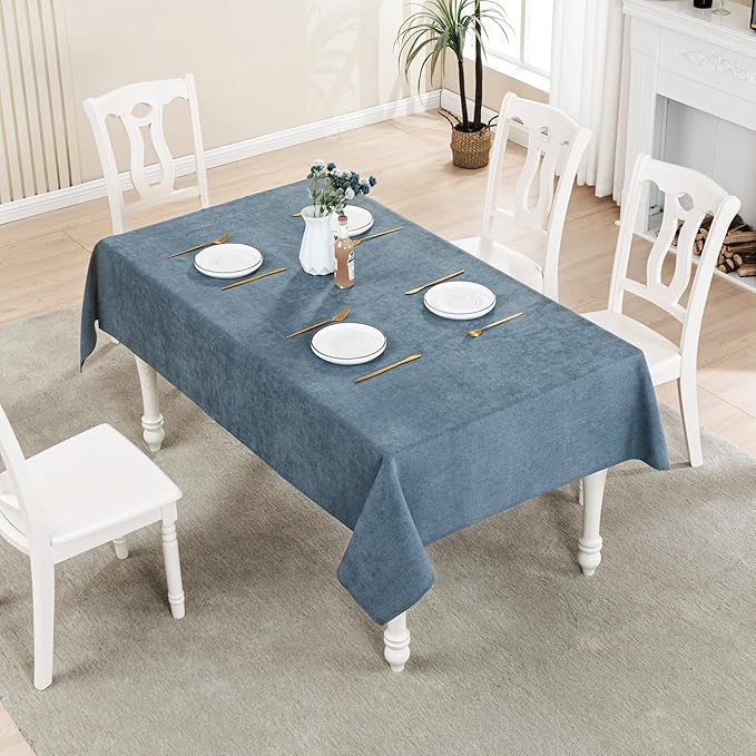 BALCONY & FALCON Rectangle Tablecloth Washable Wrinkle Resistant and Water Proof Table Cloth Decorative Linen Fabric Tablecloths for Dining Parties Kitchen Wedding and Outdoor Use(Sargasso Sea,57x118)