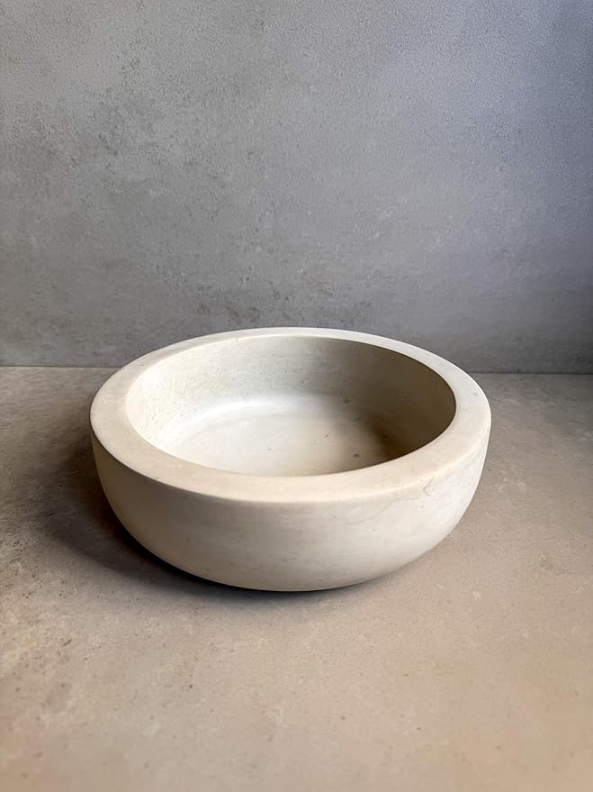 Minimalist Concrete Bowl, Heavy Modern Bowl, Catch All Dish, Large Cement Bowl, Contemporary Bowl, Centerpiece Decor, Decorative Bowl (9")