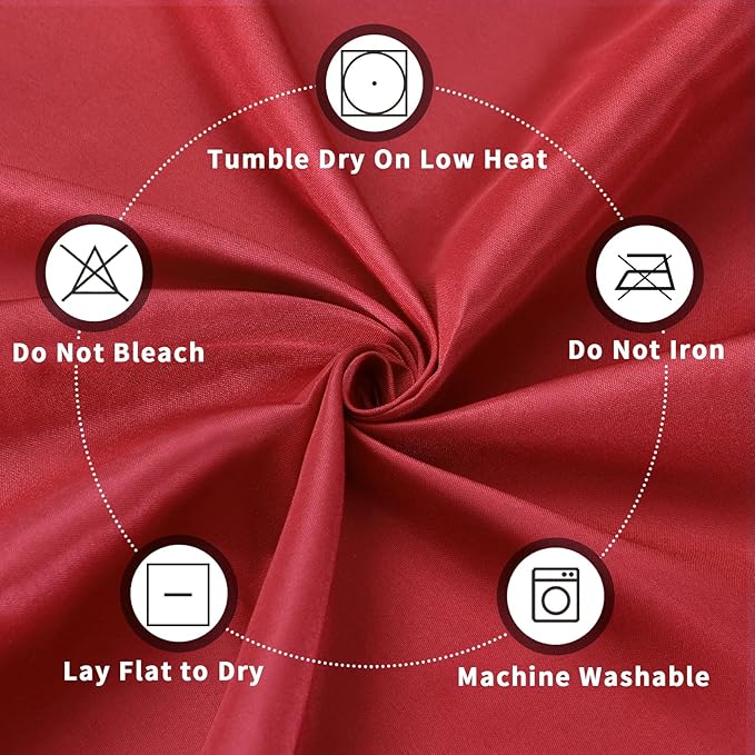 PureFit 6 Pack Round Red Table Cloths 120 Inch for Round Tables, Stain and Wrinkle Resistant Table Linens for Home Use, Wedding, Party, Banquet and Camping