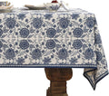 patdrea Designer Small Vintage Blue Tablecloth for Square Tables,Vintage Linen Paisley Table Cloth,Floral Cover Cloth Decor for Kitchen Dining Christmas,Thanksgiving,Party,55"x55"-Lantang a