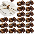 Zhehao 50 Pcs Wood Napkin Rings Bulk Acacia Handmade Dining Table Napkin Holder Buckles for Winter Spring Valentine's Day Wedding Dinner Harvest Holiday Table Decoration(Octagon,Brown)