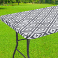 Smiry Rectangle Table Cloth Cover, Waterproof Elastic Fitted Picnic Tablecloth for 6 Foot Tables, Wipeable Flannel Backed Vinyl Tablecloths for Camping, Dining, Outdoor (Grey, 30" x 72")