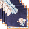 Maison d' Hermine Cloth Napkins Set of 4 100% Cotton for Thanksgiving Christmas Decorations Everyday Reusable Square Fall Napkins Cloth Washable Dinner Party (Pumpkin Blues, 20"x20")