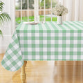 misaya Rectangle Waterproof Vinyl Table Cloth, Buffalo Flannel Backed Tablecloth, Wipeable Plastic Table Cover for Dinner, Kitchen, Outdoor (54" x 78", Sage Green and White)