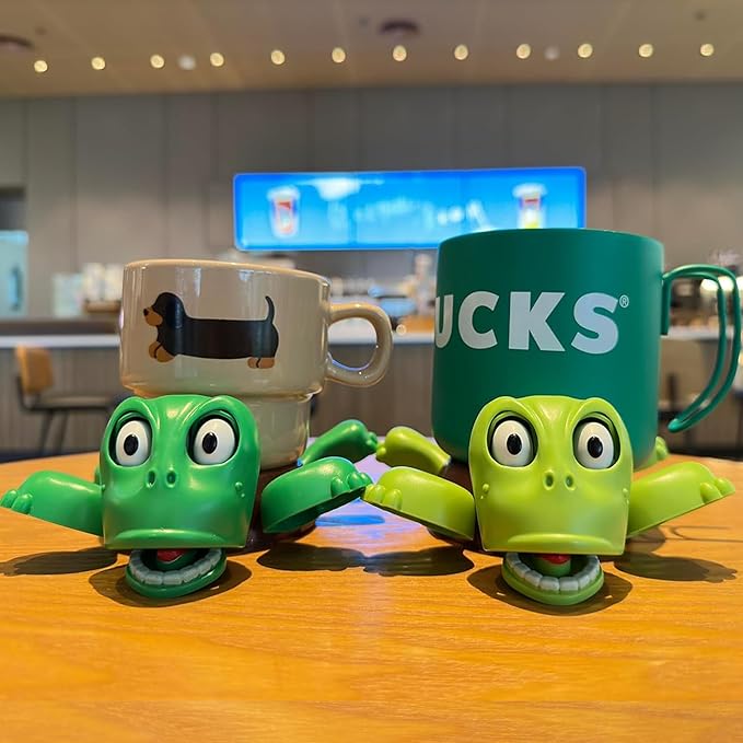 XYG® Turtle Coaster, Turtle Cup Holder with Funny Expression, 2 PCs Cup Holder with Liftable Limbs, Expressive Face for Turtles, Sea Tortoise Lover Gag Gifts Home Table Car Decor(2pc Light Green)