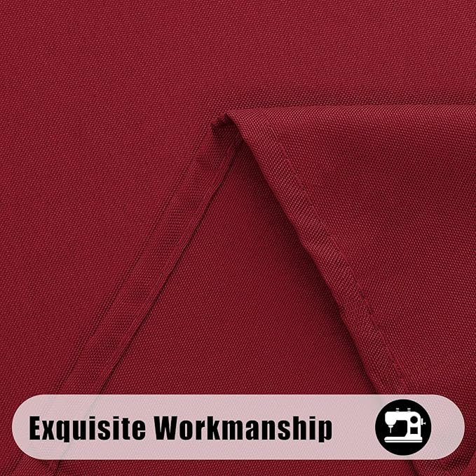 Smiry Rectangle Table Cloth, Waterproof Anti-Scratch Polyester Tablecloth, Decorative Washable Fabric Table Cover for Dining, Buffet, Parties and Outdoor, 60x84, Wine Red