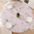 Walrus Round Vinyl Fitted Tablecloth with Flannel Backing Elastic Edge Design Table Cover Waterproof Oil-Proof PVC Table Cloth Stain-Resistant Best for 57"-66" Round