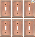 6-Pack Single Toggle Light Switch Cover Plate, Pearls Decorative Switch Plate Covers, Antique Copper 1 Gang Metal Wall Plate, Corrosion Resistant