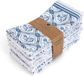 Fingercraft Dinner Cloth Napkin Cotton Linen Blend 12 Pack Mitered Corners with Elegant Lace for Everyday Use Napkins are Pre Shrunk and Good Absorbency (Damask, 20in x 20in (Set of 12))