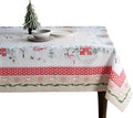 Maison d' Hermine Table Cloth Rectangle Table 100% Cotton 60 x 120 Inches Fall Tablecloth Reusable Everyday Use for Thanksgiving Christmas Decorations Dining Farmhouse Party (Rural Christmas)