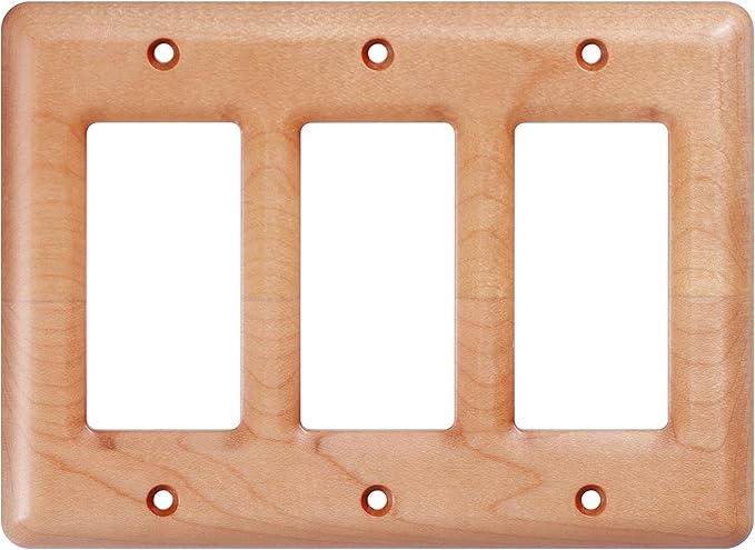 Triple Light Switch Cover Plate Premium Maple Wood Design For Elegant And Durable Switch Plates