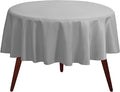 Gee Di Moda Round Tablecloth - 120 Inch Silver Round Table Cloth for 60 to 96 Inch Round Tables - Heavy Duty Washable Fabric - for Buffet Table, Holiday Party, Dinner, Wedding & Baby Shower