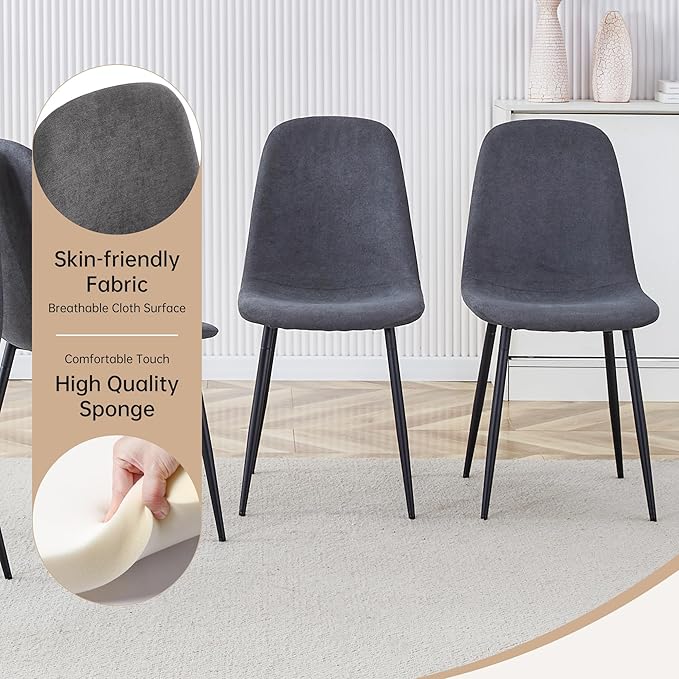 Dining Table Set for 6,Modern Dining Table and Fabric Chairs 6, 7 Piece Kitchen Table and Chairs for Kitchen Dining Room,Apartment