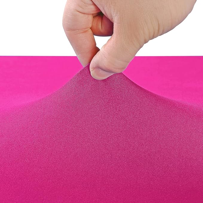 LZY Spandex Table Covers 6 Feet, Stretch/Fitted Table Covers for 6 Feet Folding Table, Rectangular Spandex Table Cloths for Wedding Party or Event (6FT-2PCS, Fuchsia)