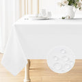 Smiry Rectangle Table Cloth Linen Textured, Waterproof Spillproof Anti-Wrinkle Burlap Tablecloth, Washable Decorative Fabric Table Cover for Dining, Party, Banquet, 54 x 78 Inch, White
