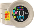 Ivory Plastic Plates For Party 10" Ivory Disposable Plates Heavy Duty 100 Pcs Plastic Dinnerware Sets Heavy Duty 350 GSM Disposable Dinnerware Set