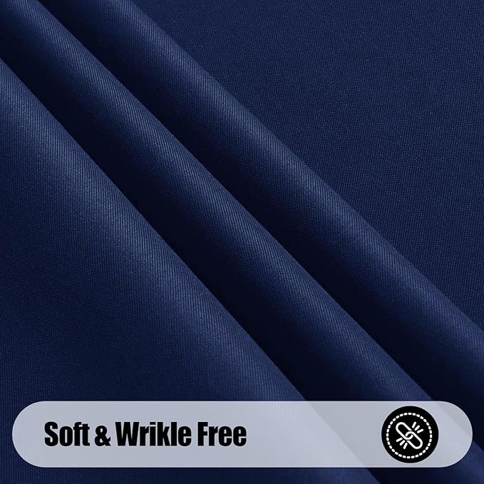 Smiry Rectangle Table Cloth, Waterproof Anti-Scratch Polyester Tablecloth, Decorative Washable Fabric Table Cover for Dining, Buffet, Parties and Outdoor, 52x70, Navy