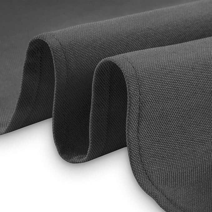 Lann's Linens 90 x 132 Inch Rectangular Tablecloth, Washable Polyester Fabric Table Cloth for Dining Tables, Parties, Restaurant, Weddings - Dark Gray