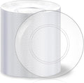 Hioasis 100pcs Clear Plastic Plates for Party - 7.5" Dinner Plates Disposable, Heavy -duty, Classy and Elegant for Wedding