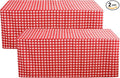 HolidayIdeas 2 Pack Checkered Fitted Table Clothes - 48 x 24 Inch - Rectangle Spring Tablecloths for 4 Foot Tables, Buffalo Plaid Table Covers for Party, Picnic, Trade Show (Red and White)