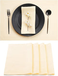 D'Moksha Homes Linen Vanilla Cream Placemats Set of 4-100% Pure Linen Placemats 14 x 19 Inch for Spring, Easter - Handcrafted and Machine Washable