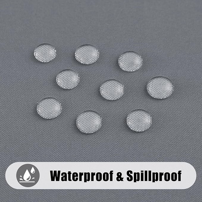 Smiry 4 Pack Rectangle Table Cloth, Waterproof Anti-Scratch Polyester Tablecloth, Decorative Washable Fabric Table Cover for Dining, Buffet, Parties and Outdoor, 60x120, Grey