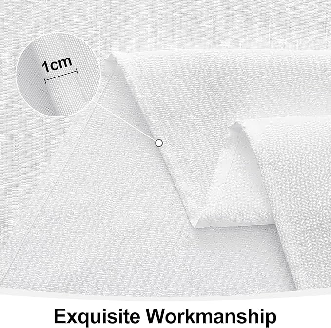 Smiry Rectangle Table Cloth Linen Textured, Waterproof Spillproof Anti-Wrinkle Burlap Tablecloth, Washable Decorative Fabric Table Cover for Dining, Party, Banquet, 54 x 78 Inch, White
