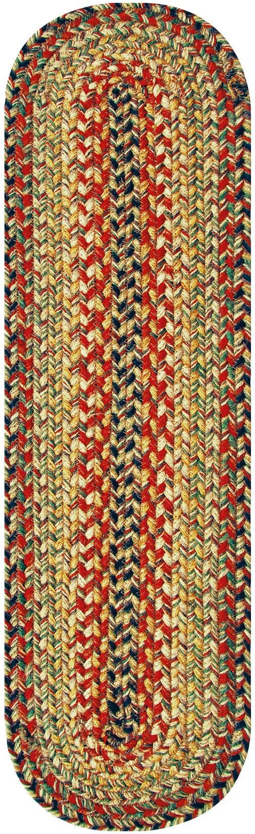Homespice Kingston Jute Braided Table Runner, Warm Country Decor, Set of 2, Multicolor Oval 8x28 - Rich Colors, Easy to Clean, Durable and Protects Furniture
