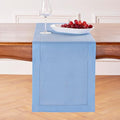 Solino Home Linen Cornflower Blue Hemstitch Table Runner 36 Inches - 100% Pure Linen Table Runner 14 x 36 Inch Ideal for Dresser and Coffee Tables - Classic Hemstitch - Spring, Easter