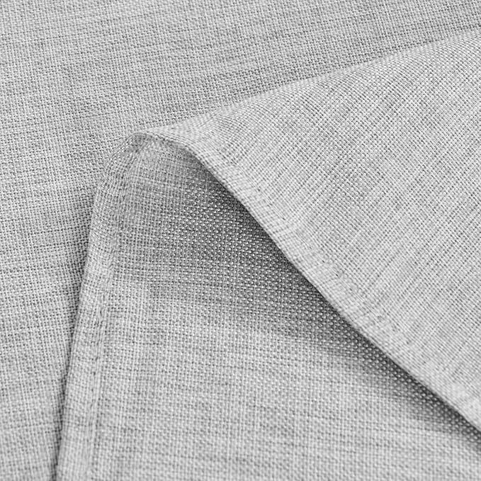 Hiasan 2 Pack Faux Linen Rectangle Tablecloth - Wrinkle and Stain Resistant Washable Table Cloth for Kitchen Dining Room Holiday Table Cover for Party Dinner, Light Grey, 54 x 80 Inch